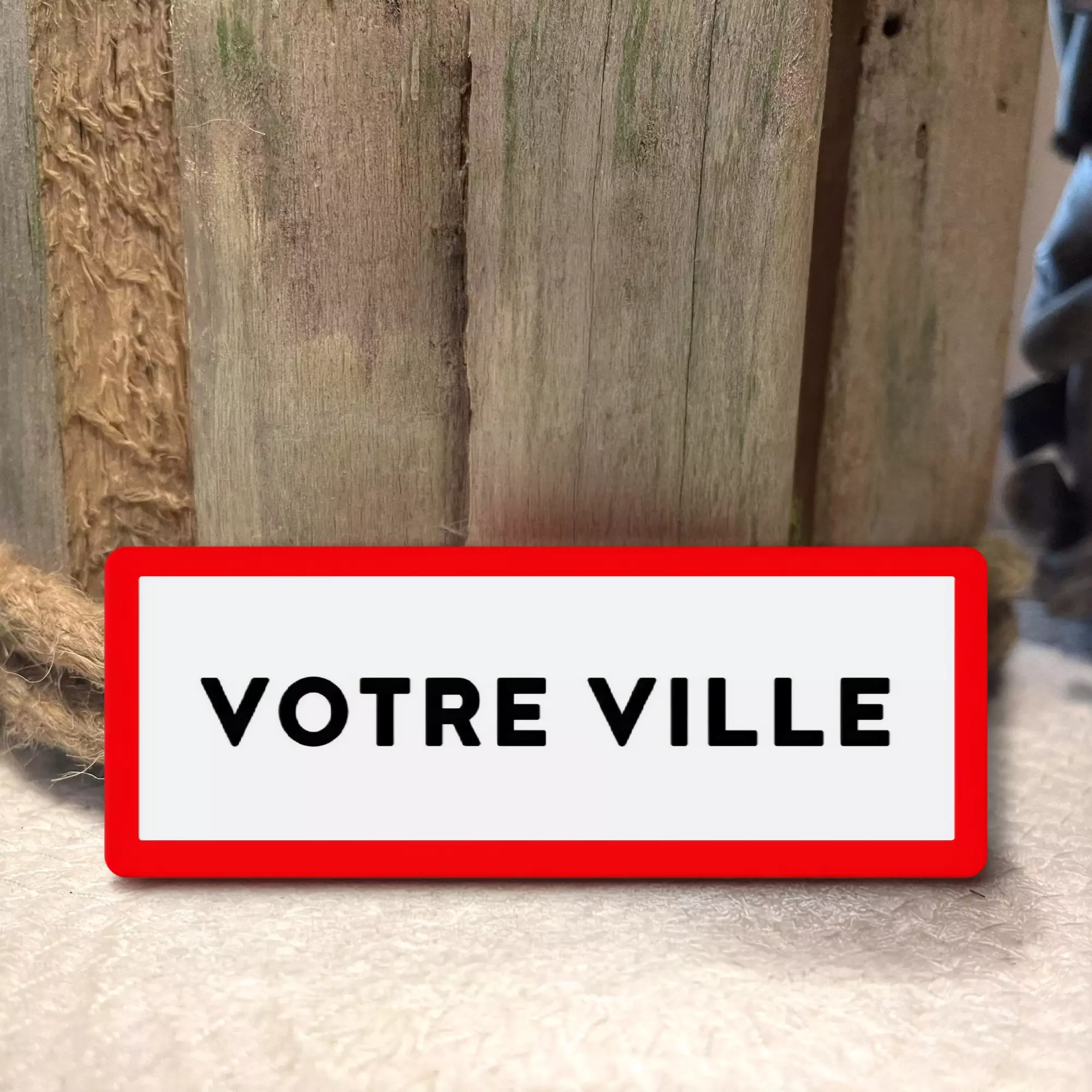 Magnet en bois Panneau entrée de Ville