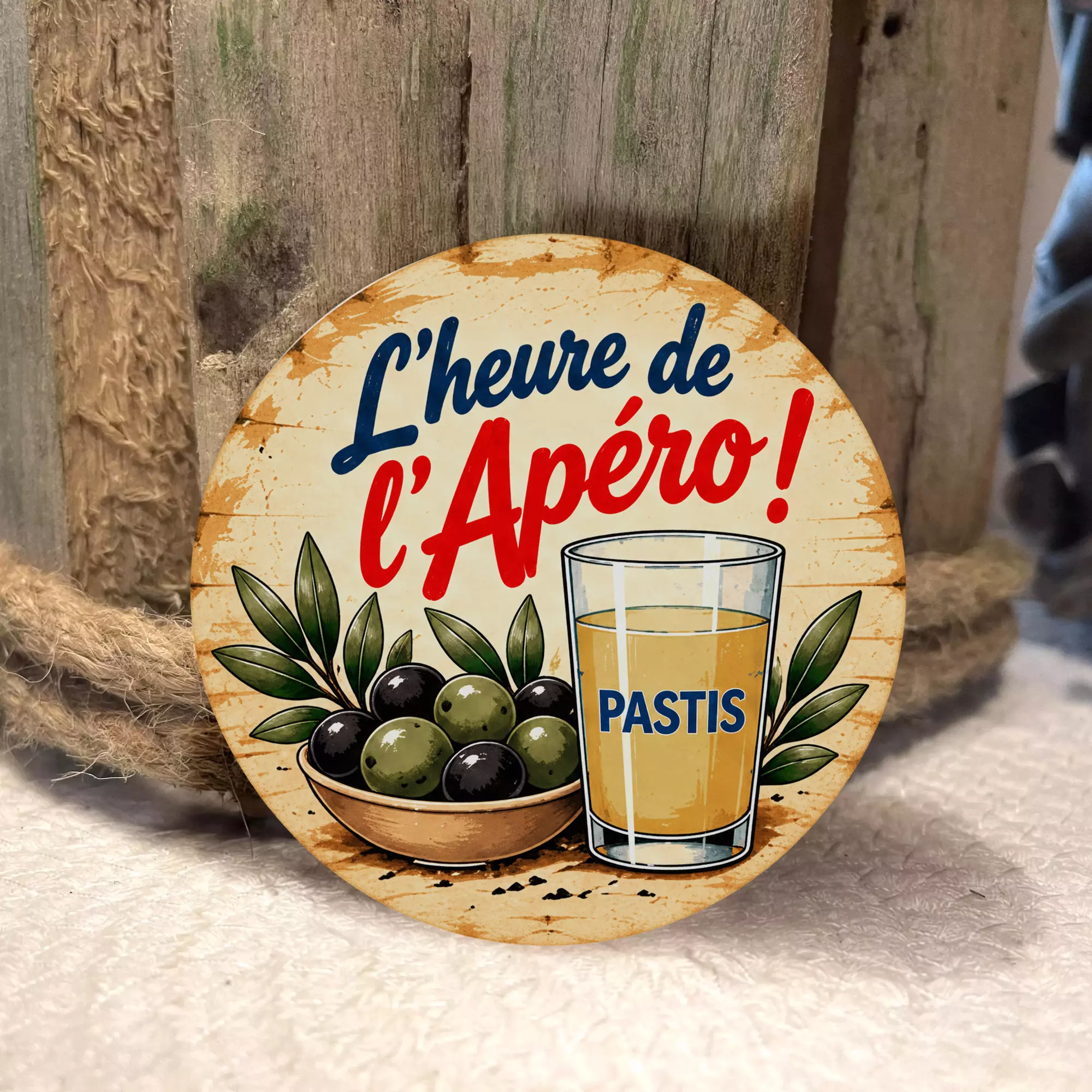 Magnet en bois l'heure de l'apéro