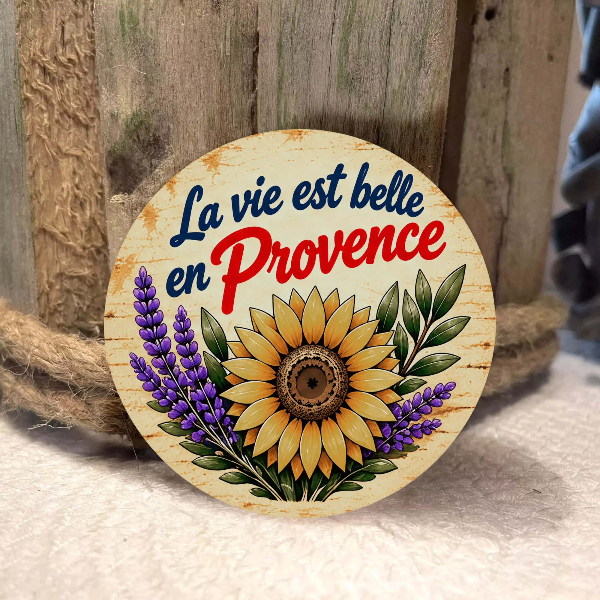 Magnet en bois La vie est belle en Provence